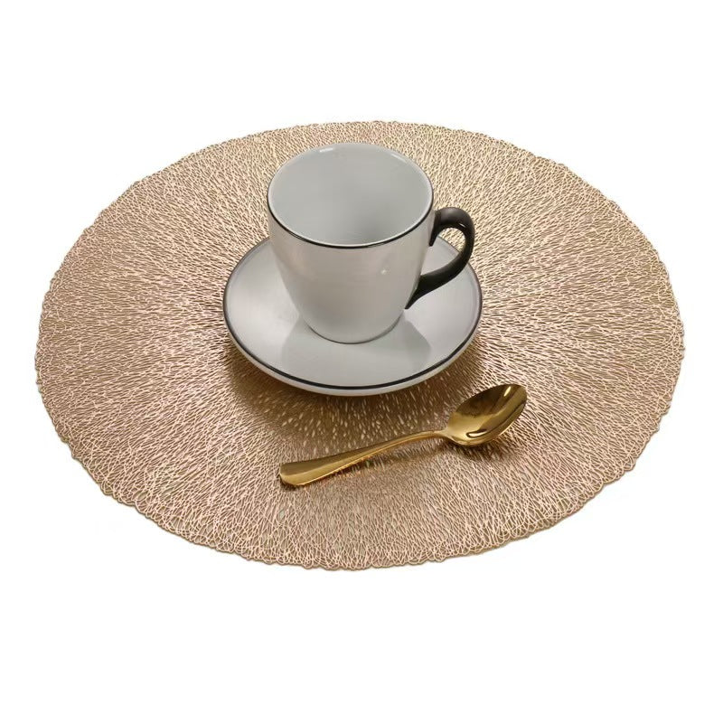 Gold Foil PVC Placemat Round Heat Resistant Table Mat
