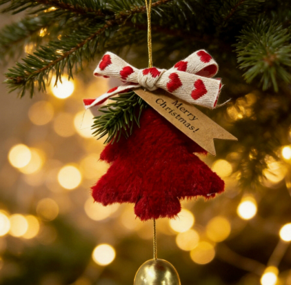 23cm Plush Christmas Tree Bell Ornament