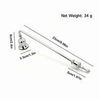 Long Handle Candle Snuffer – Metal Bell-Shaped Wick Extinguisher for Taper Candles, Jar Candles, Home Decor, Wedding & Fireplace Use