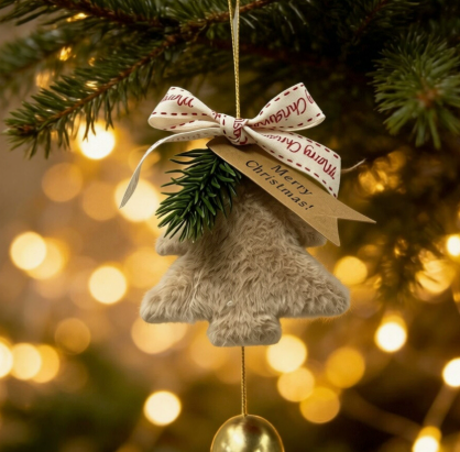 23cm Plush Christmas Tree Bell Ornament