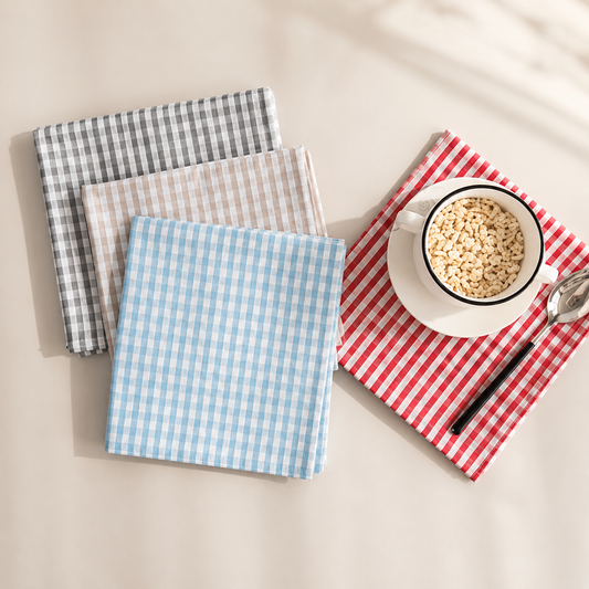 Check Cotton Napkin, Square Table Linen Placemat & Dinner Napkin