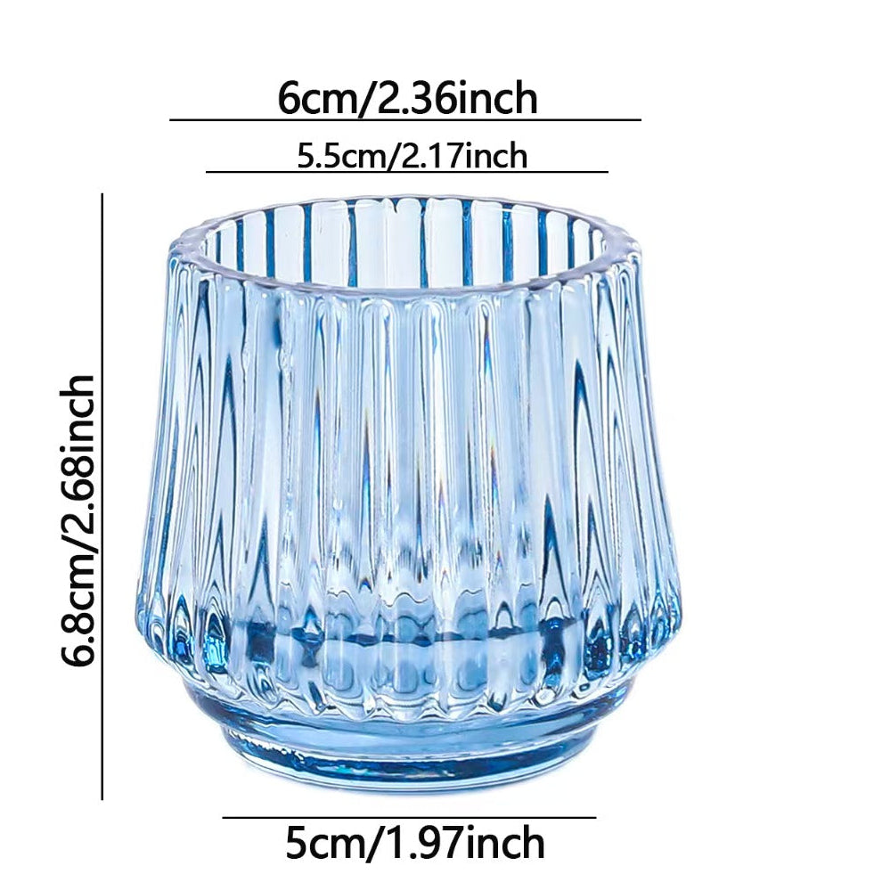 Ribbed Glass Candle Holder Minimalist Candle Cup