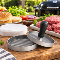 Manual Hamburger Patty Press with 100 Patty Papers