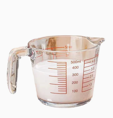 Glass Measuring Cup with Measurement Markings