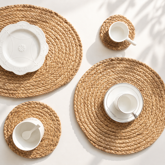 Round Woven Table Mat, Heat-Resistant Placemat and Coaster