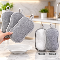 Double Sided Kitchen Cleaning Sponge Pad, Reusable Dish Scrubber