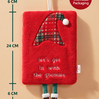 Christmas Hanging Hand Towel Plush Coral Fleece Santa Reindeer Kitchen Towel