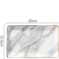 Marble Pattern Ceramic Rectangular Tray