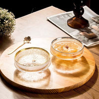 Crystal Glass Dessert Bowl – Textured Transparent Serving Bowl for Ice Cream, Fruit, Pudding and Sweet Treats