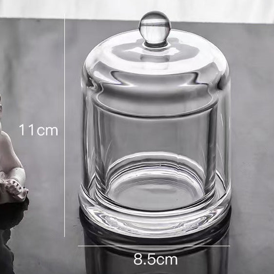 Glass Cloche Cover Candle Display Dome Windproof Cover