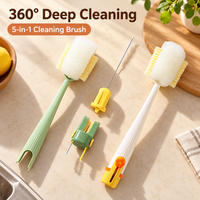 Multifunctional Long Handle Bottle Cleaning Brush Detachable Cup Scrubber