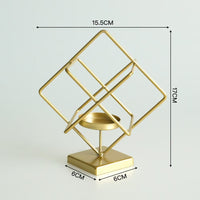 Creative Iron Candleholder, Cube Globe Irregular Sculpture