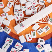 Melamine Mahjong Tiles with Colored Backs for Tabletop Games
