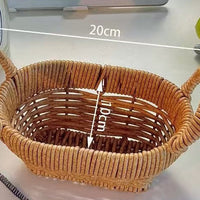 Woven Rattan Style Storage Basket Fruit Organizer Home Decor