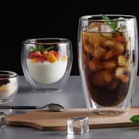 Double Wall Glass Coffee Cup Heat Resistant Mug