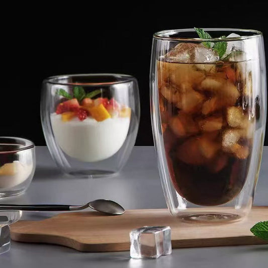Double Wall Glass Coffee Cup Heat Resistant Mug