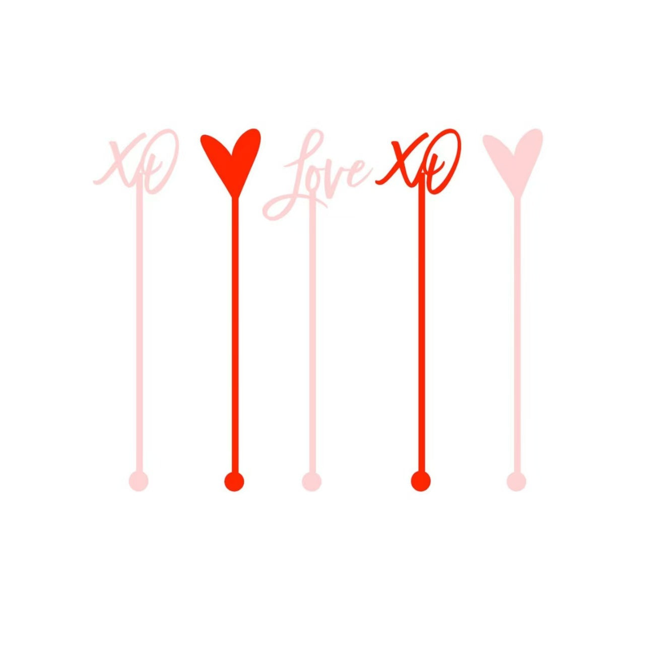5pcs Heart Shape Cocktail Stirrer Set
