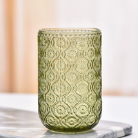 Vertical Striped Glass Tumbler for Water, Juice, Coffee and Home Dining