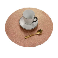 Gold Foil PVC Placemat Round Heat Resistant Table Mat