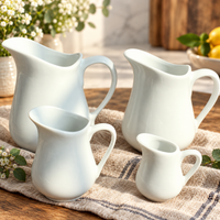 Ceramic Milk Pitcher Creamer Jug, Small Medium Large Coffee Creamer