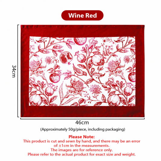 Cotton Canvas Placemat, Printed Tablecloth & Napkin
