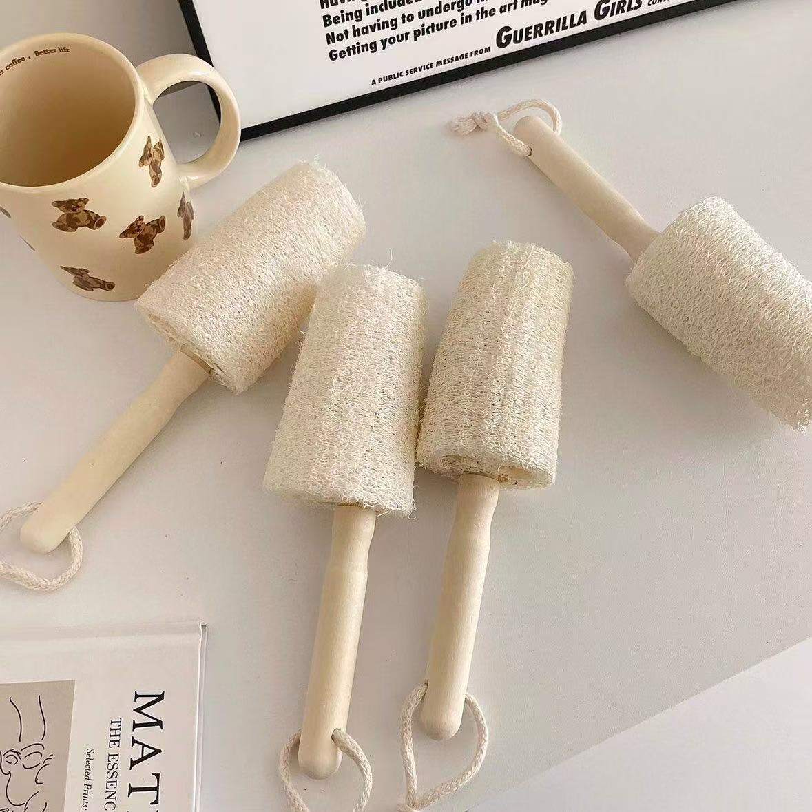 Loofah Dish Brush with Wooden Handle