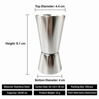 304 Stainless Steel Double Sided Cocktail Jigger Measuring Cup