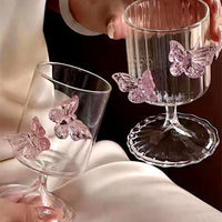 Butterfly Ribbed High Borosilicate Wine Glass