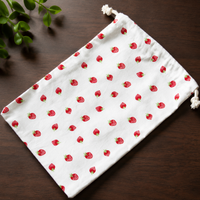 Cute Printed Cotton Drawstring Storage Bag