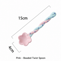 Ceramic Flower Spoon – Cute Twisted Handle Dessert Spoon for Kitchen & Dining