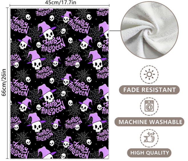 Halloween Ghost Pumpkin Printed Microfiber Kitchen Towel