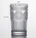 European Style Floral Ribbed Drinking Cup with Gold Rim for Water