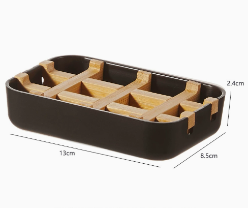 Bamboo Drainage Soap Dish Bar Soap Holder Bathroom Laundry Soap Tray