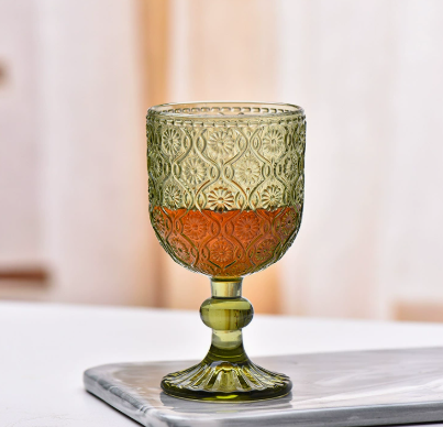 Vertical Striped Glass Tumbler for Water, Juice, Coffee and Home Dining