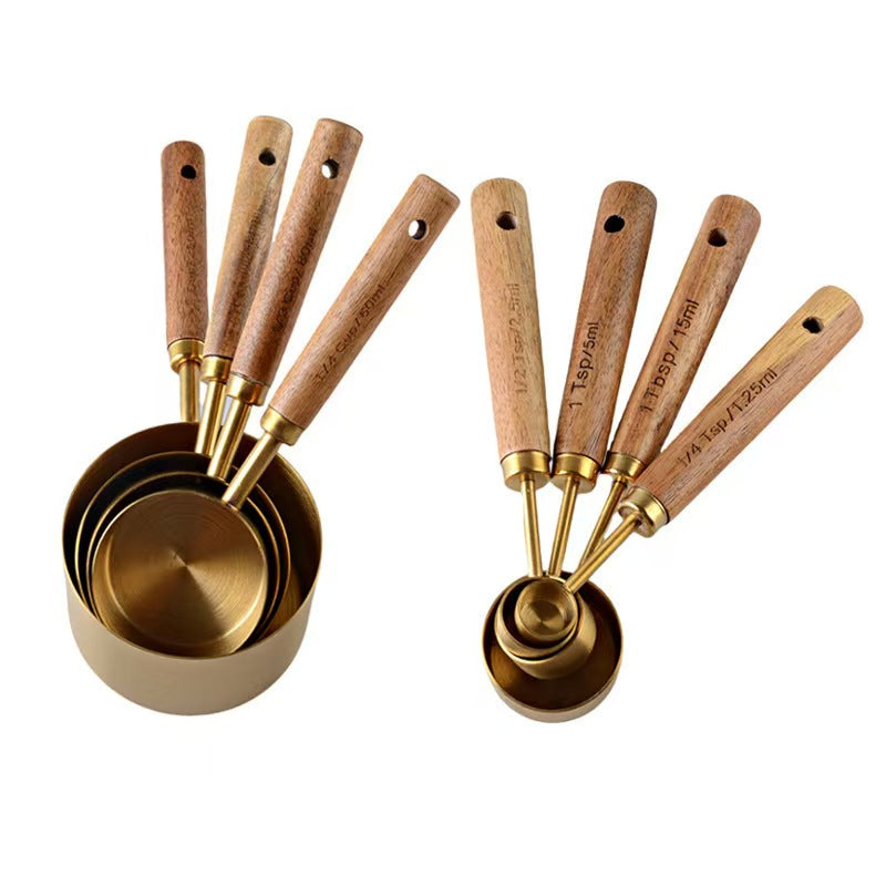 Gold Stainless Steel Measuring Spoon Set