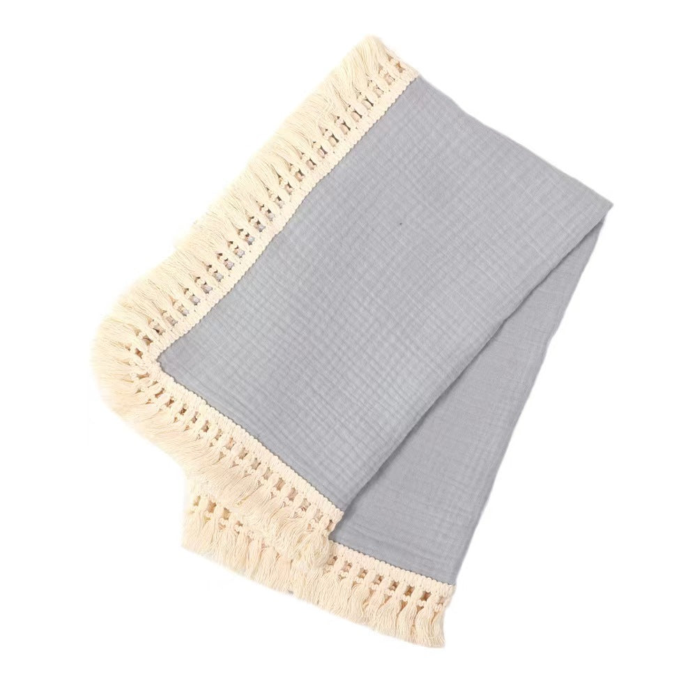 Muslin Tassel Blanket Double Layer Gauze Towel
