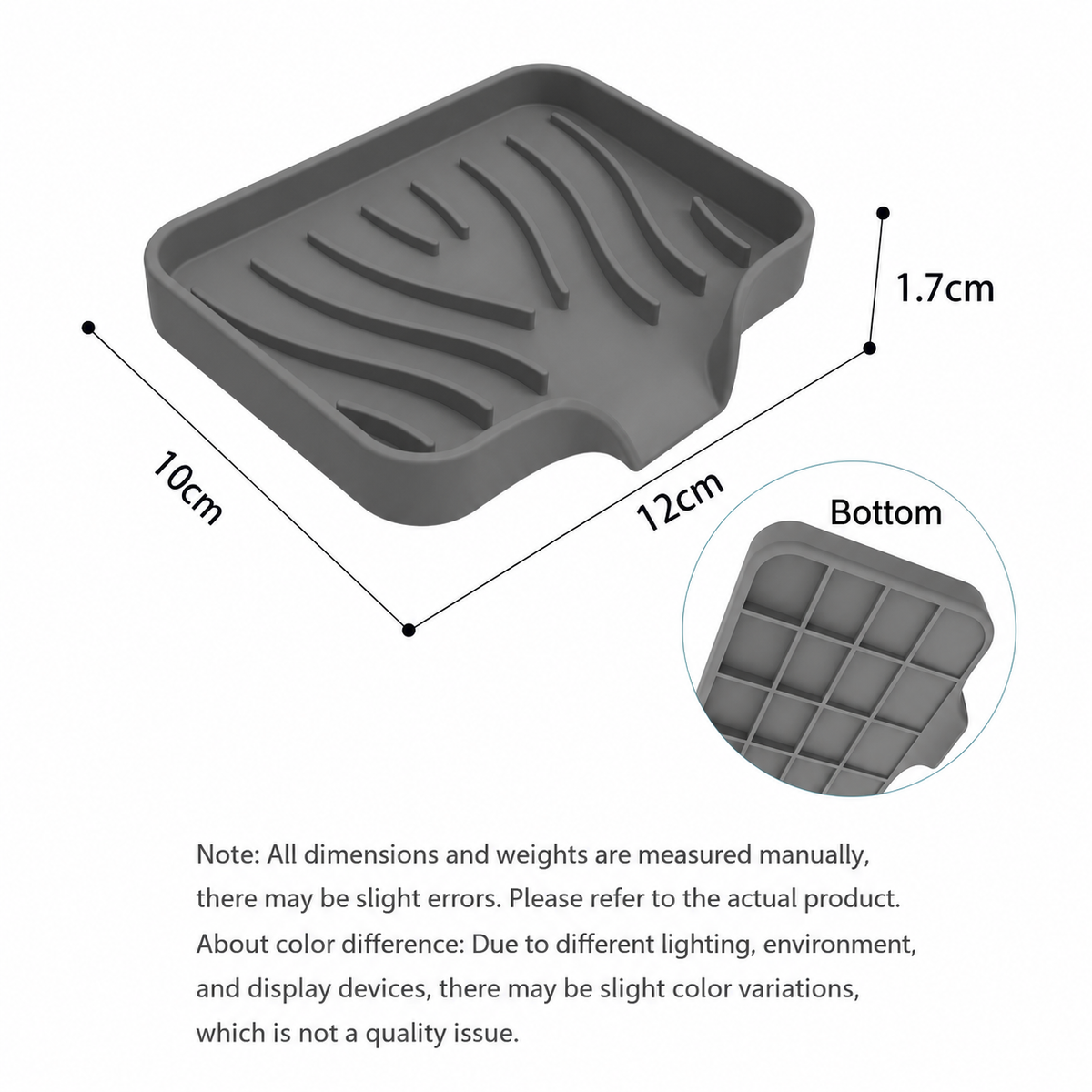 Silicone Soap Drain Tray – Self Draining Non-Slip Soap Holder