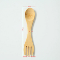 Bamboo Double-Ended Fork Spoon Minimalist Reusable Kitchen