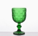 Dark Green Vintage Ribbed Glass Drinking Cup