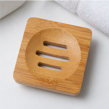 Bamboo Soap Dish Bathroom Moisture-Proof Draining Soap Holder Natural Wooden Soap Tray