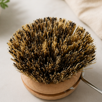 Beech Wood Long Handle Kitchen Brush Pan Scrubber Stove Cleaning Brush Dish Washing Brush Stainless Steel Handle