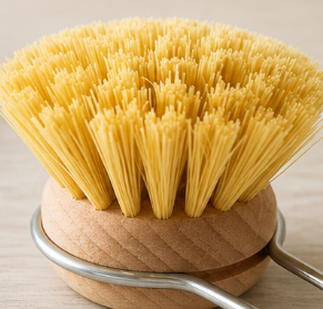 Beech Wood Long Handle Kitchen Brush Pan Scrubber Stove Cleaning Brush Dish Washing Brush Stainless Steel Handle