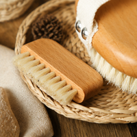 Solid Wood Pure Bristle Nail Brush Gap Cleaning Tool Hand Washing Nail Brush Surface Cleaner Stain Remover Manicure Brush