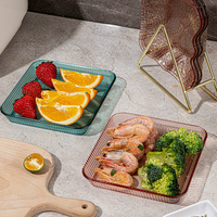 Square Glass Snack Serving Plate