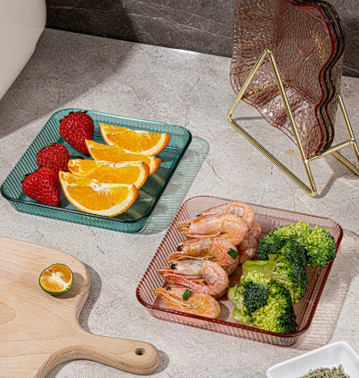 Square Glass Snack Serving Plate
