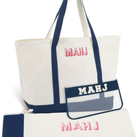 Canvas Mahjong Tote Bag Set – Large Capacity Shoulder Bag with Storage Pouch and Drawstring Cover