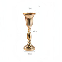 Iron Candleholder Flower Vase Container Metal Decor, Heavy Duty Exquisite Ornament