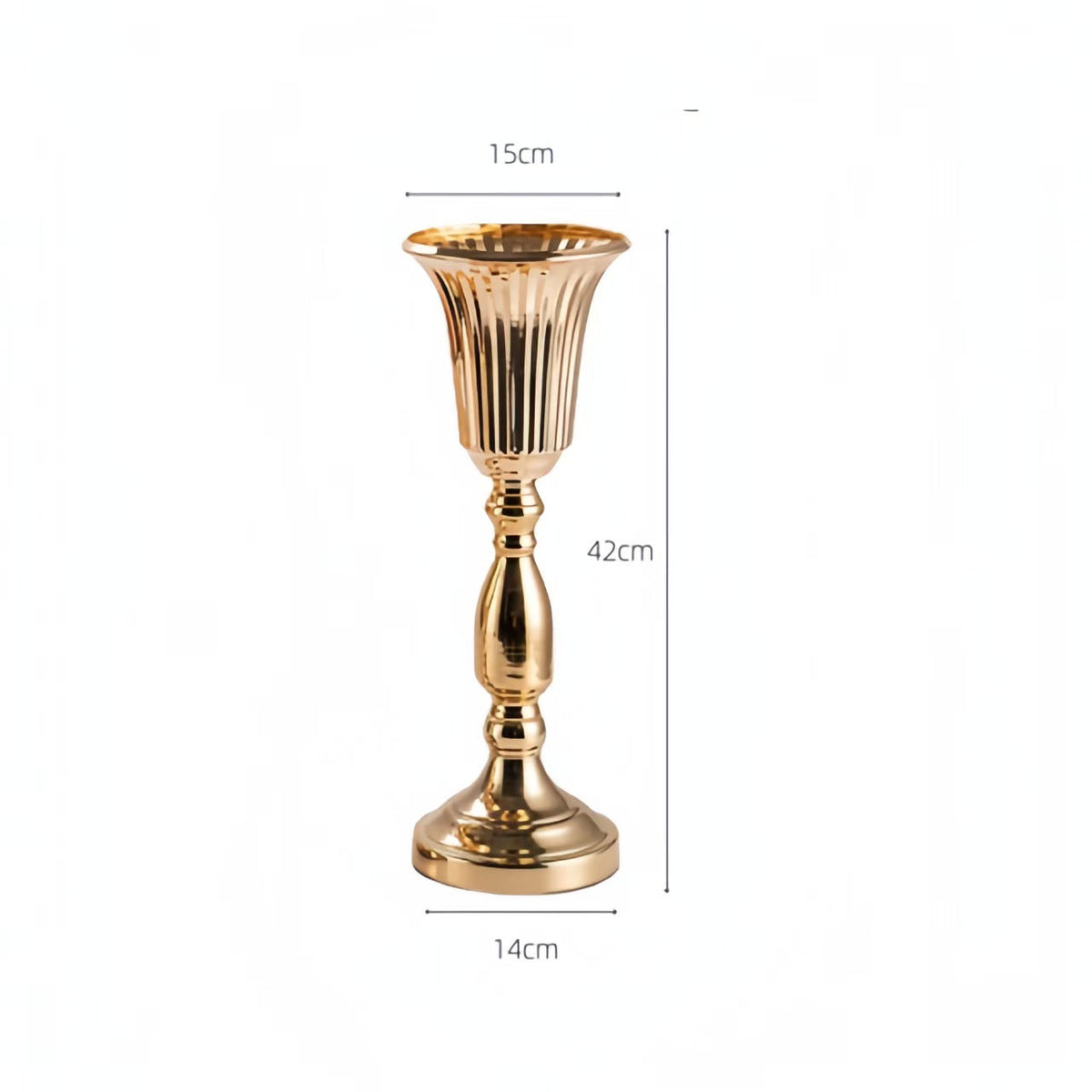 Iron Candleholder Flower Vase Container Metal Decor, Heavy Duty Exquisite Ornament