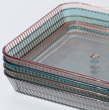 Square Glass Snack Serving Plate