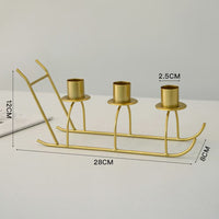 Three Head Sleigh Candleholder Base, Iron Craft Decor